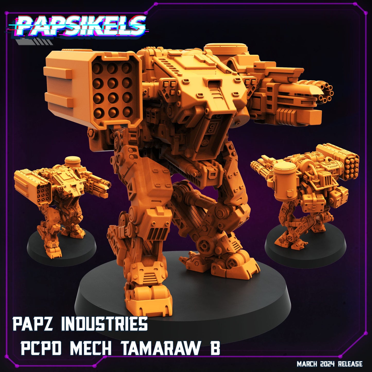 3D Printed Papsikels Papz Industries Pcpd Mech Tamaraw Set 28mm 32mm - 3D Printing Boss