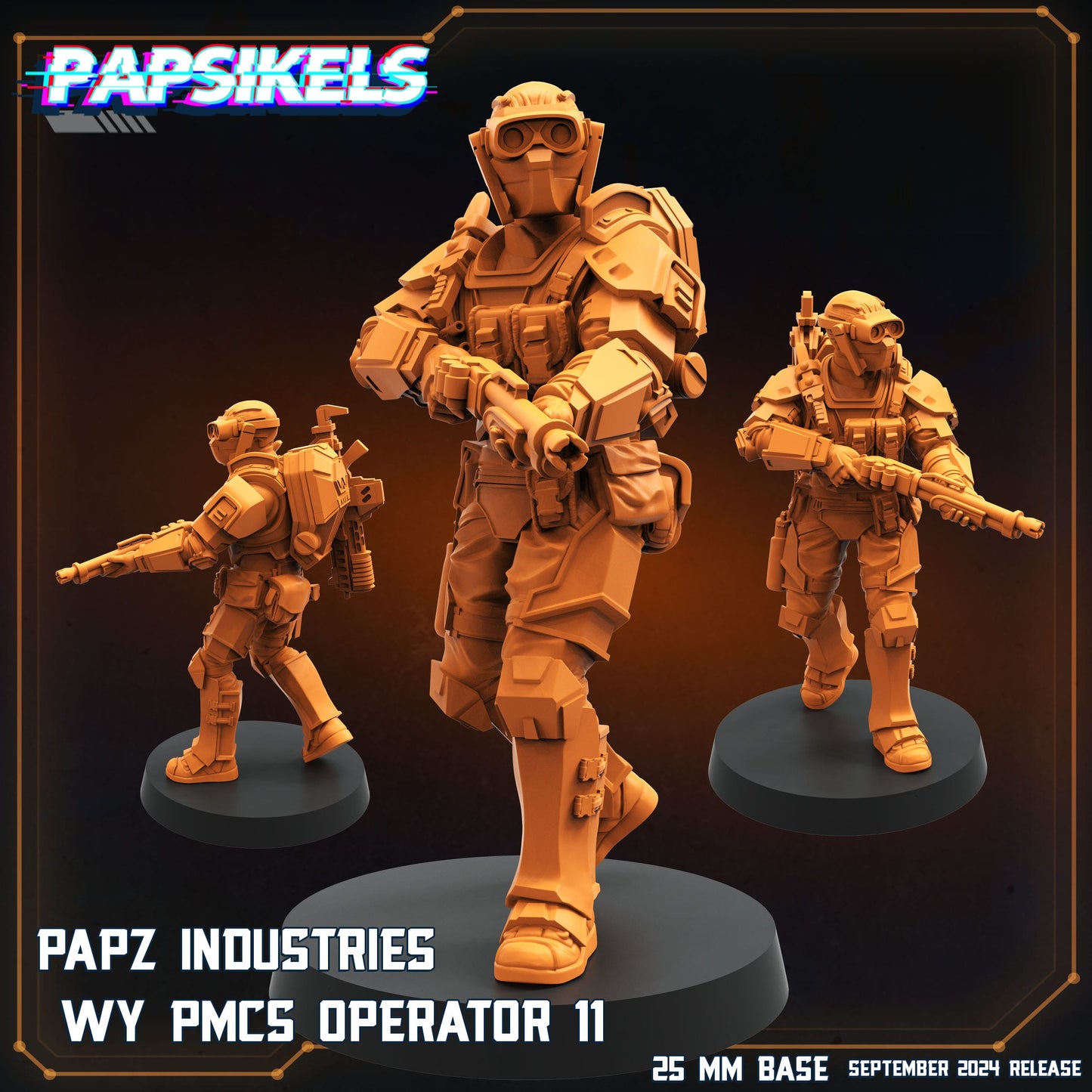 3D Printed Papsikels Papz Industries Wy Pmcs Operator 11 SEPTEMBER 2024 SCIFI 28mm 32mm - 3D Printing Boss