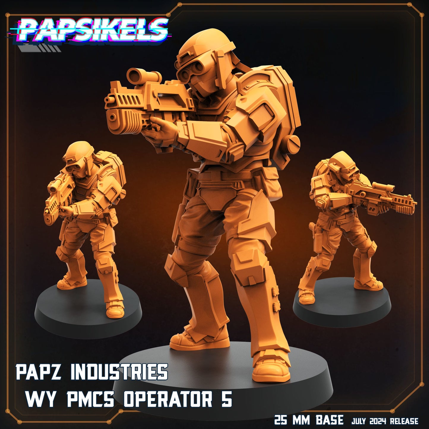 3D Printed Papsikels Papz Industries Wy Pmcs Operator Set July 2024 Scifi 28mm 32mm - 3D Printing Boss