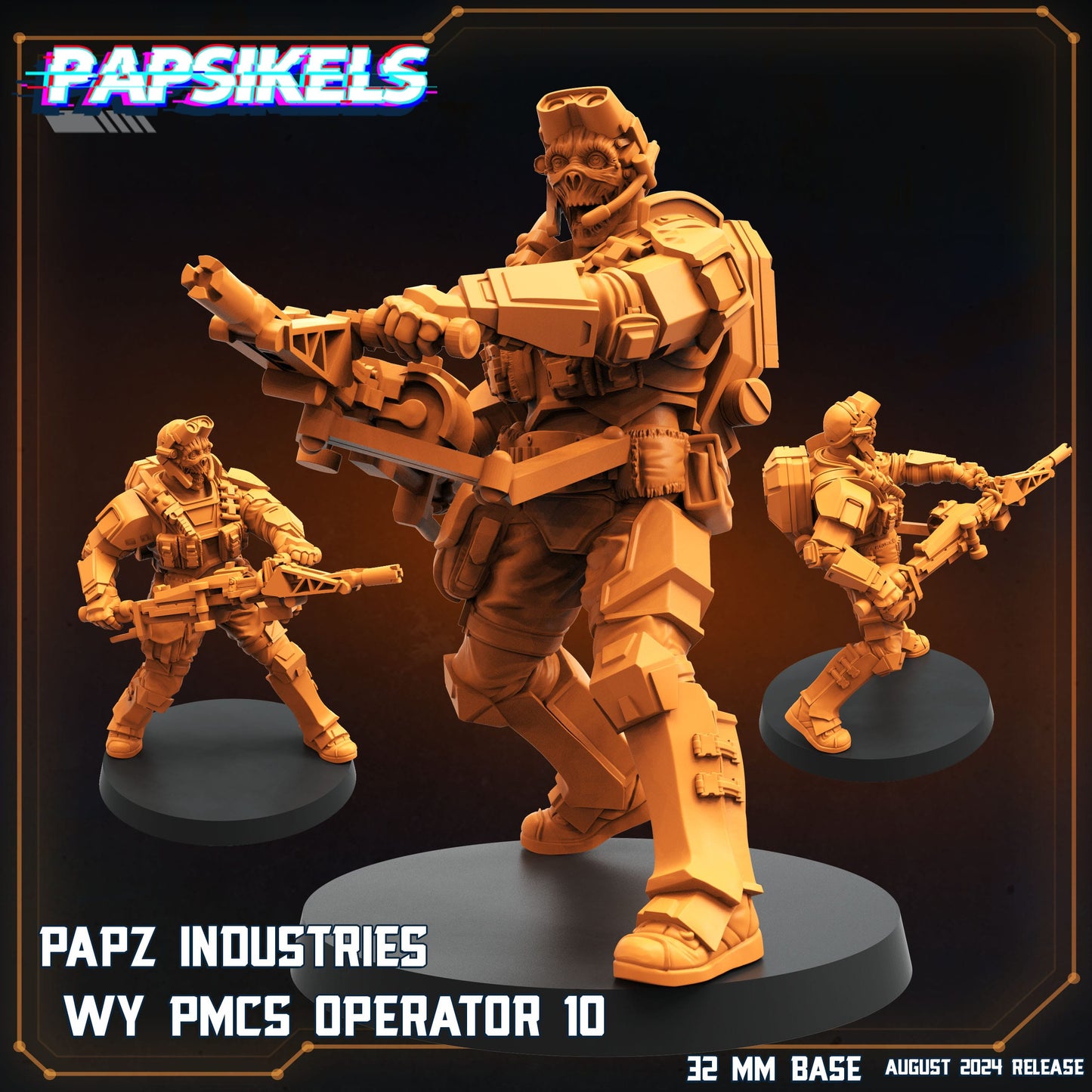 3D Printed Papsikels Papz Industries Wy Pmcs Set August 2024 Scifi 28mm 32mm - 3D Printing Boss