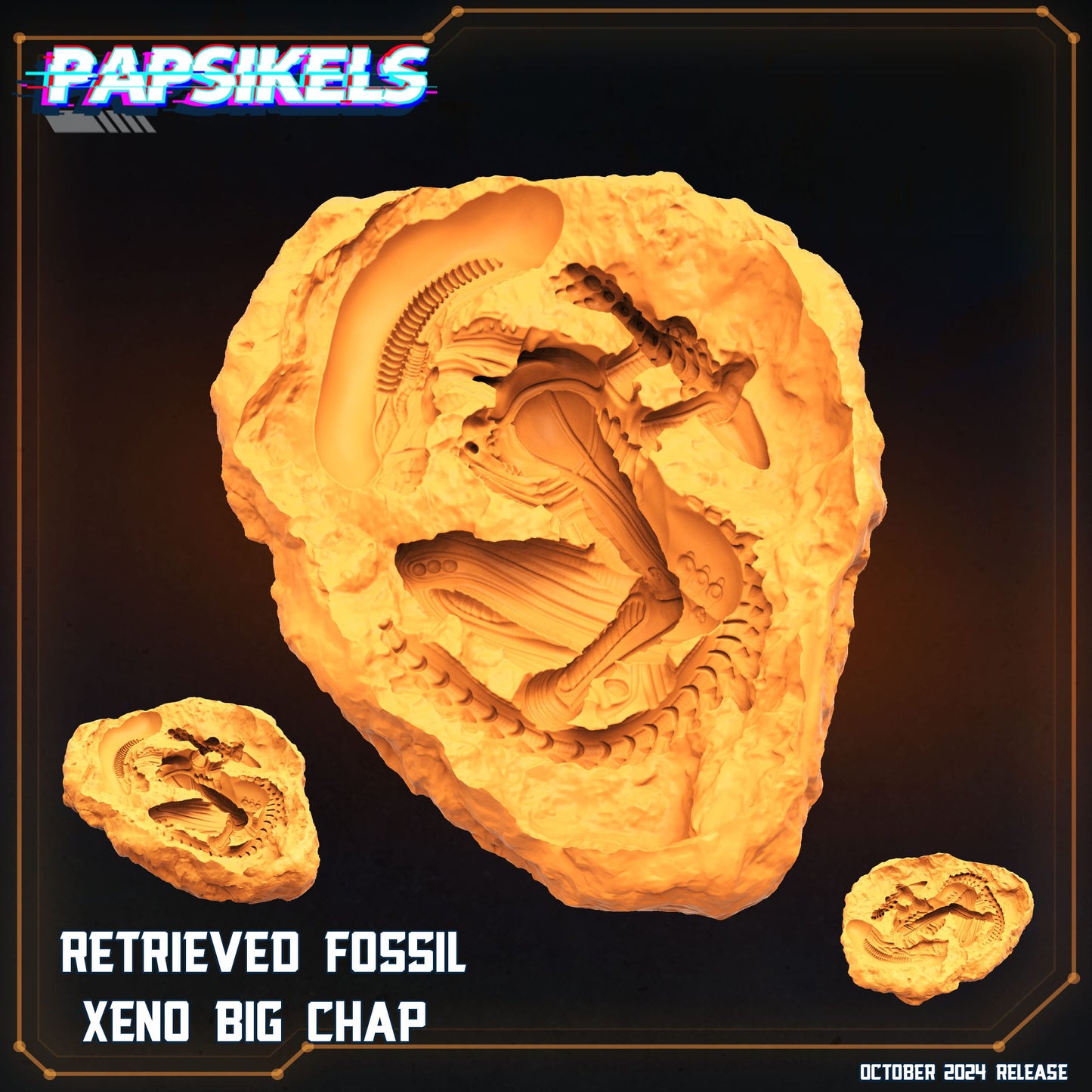 3D Printed Papsikels Retrieved Fossil Xeno Big Chap October 2024 SciFi 28mm 32mm - 3D Printing Boss
