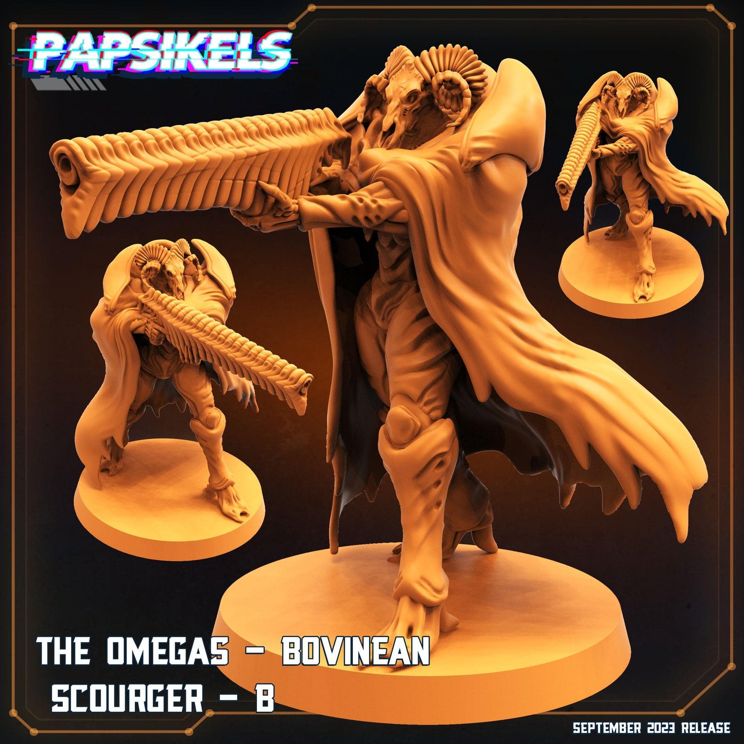 3D Printed Papsikels September 2023 - Aliens Vs Humans 6 The Omegas Bovinean Scourger B 28mm 32mm - 3D Printing Boss