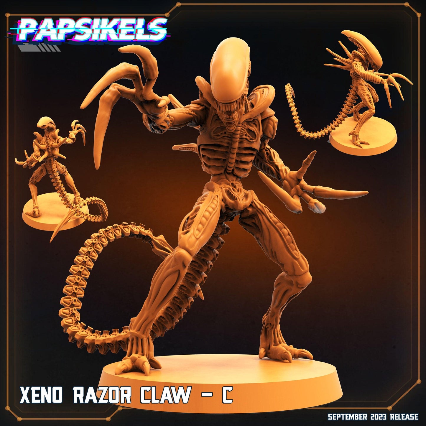 3D Printed Papsikels September 2023 - Aliens Vs Humans 6 Xeno Razor Claw Set 28mm 32mm - 3D Printing Boss