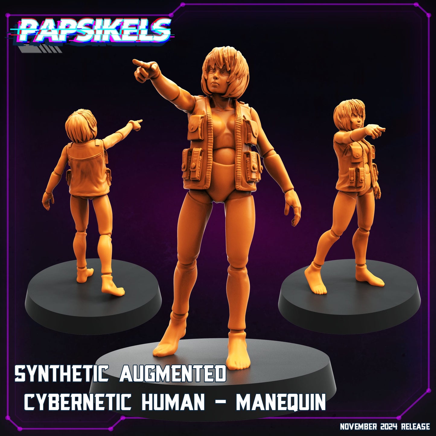 3D Printed Papsikels Synthetic Augmented Cybernetic Human Nov 2024 Cyberpunk 28mm 32mm - 3D Printing Boss