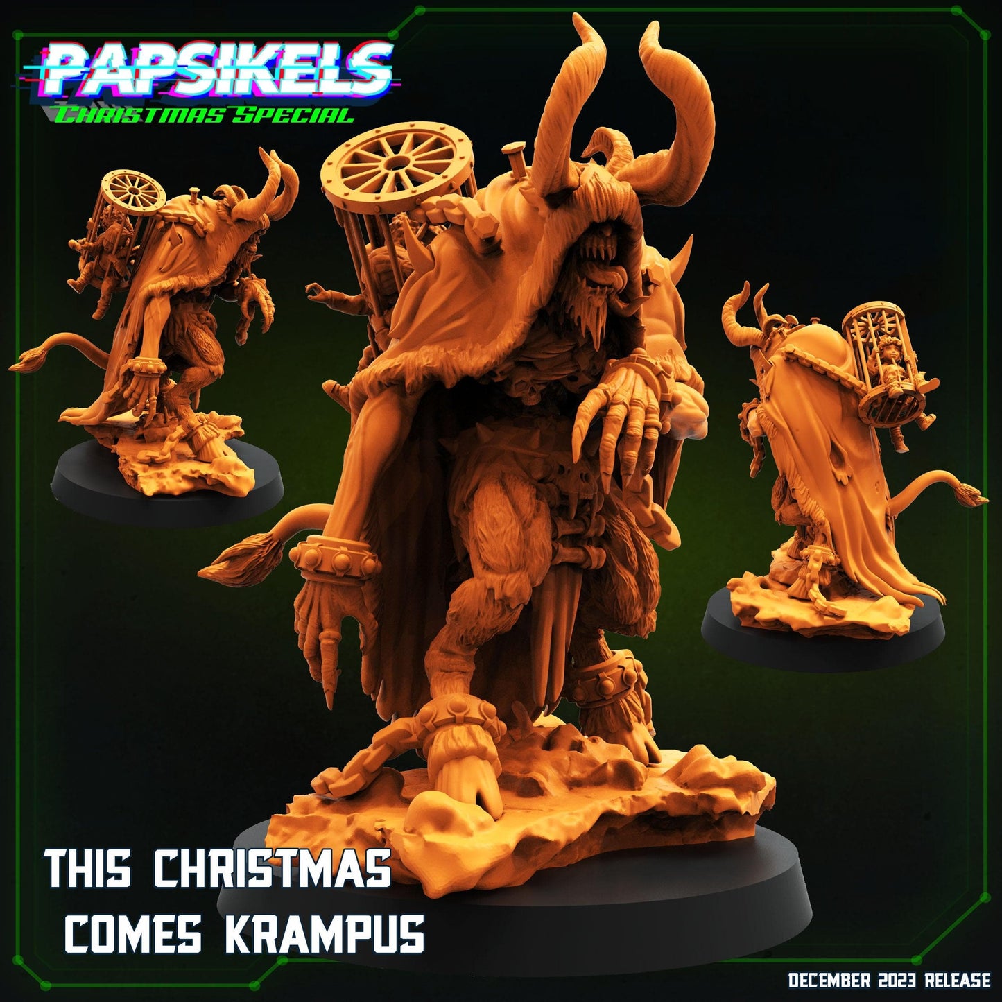 3D Printed Papsikels This Christmas Comes Krampus 28mm 32mm - 3D Printing Boss