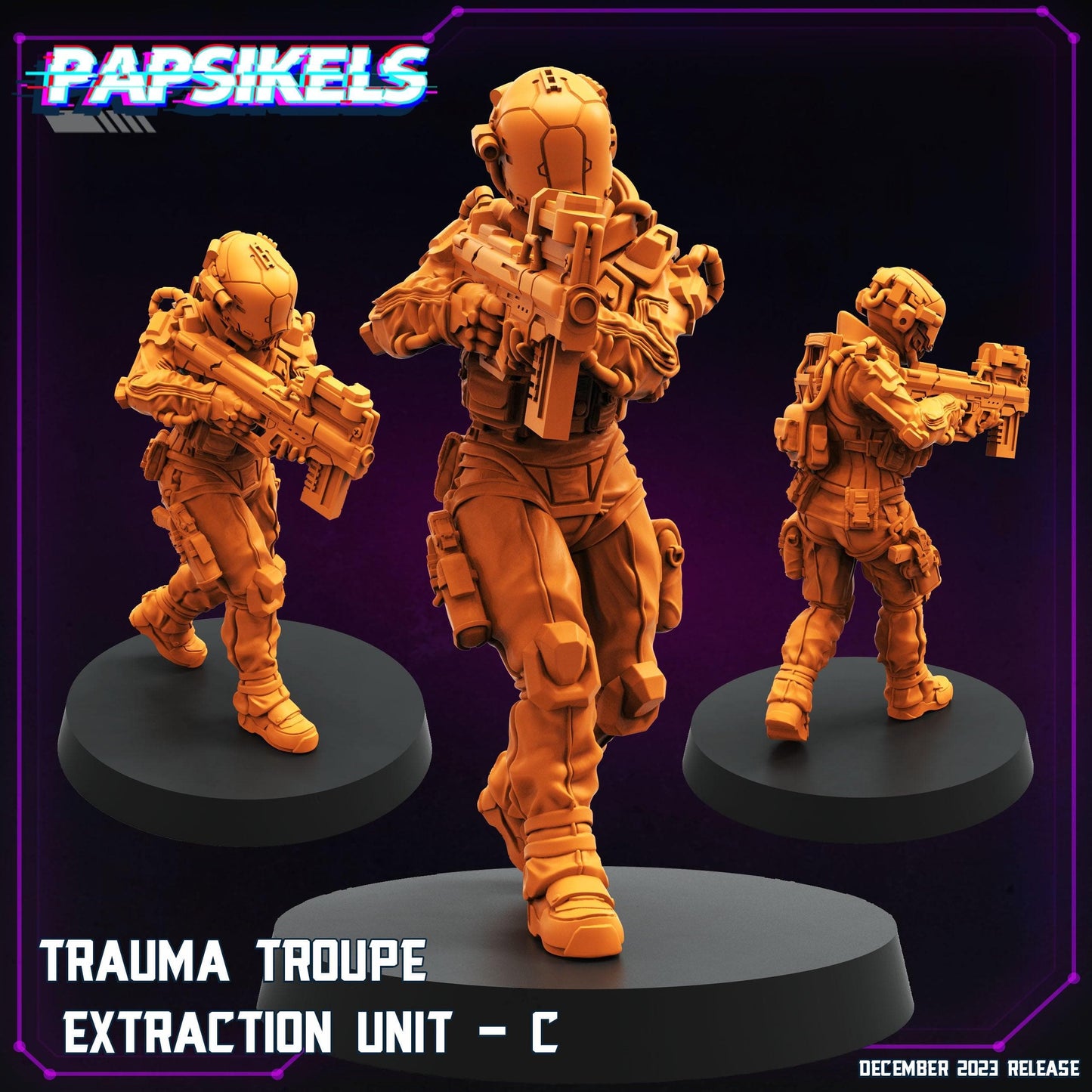 3D Printed Papsikels Trauma Troupe Extraction Unit Set January 2024 Cyberpunk 28mm 32mm - 3D Printing Boss