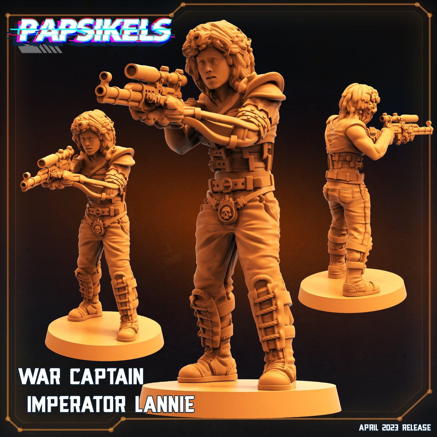 3D Printed Papsikels - War Captain Imperator Lannie - 28mm 32mm - 3D Printing Boss