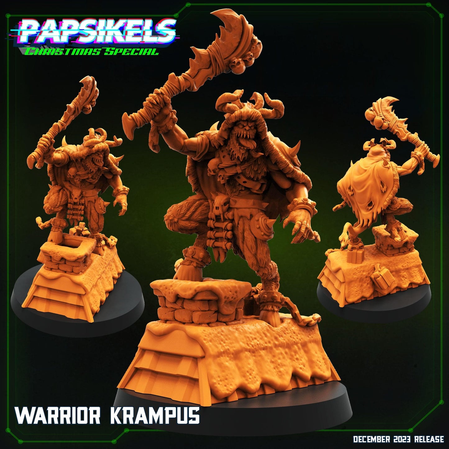 3D Printed Papsikels Warrior Krampus 28mm 32mm - 3D Printing Boss