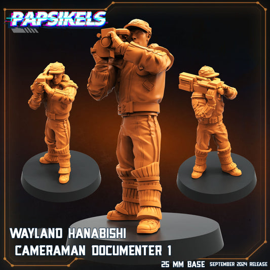 3D Printed Papsikels Wayland Hanabishi Cameraman Documenter Set SEPTEMBER 2024 SCIFI 28mm 32mm - 3D Printing Boss