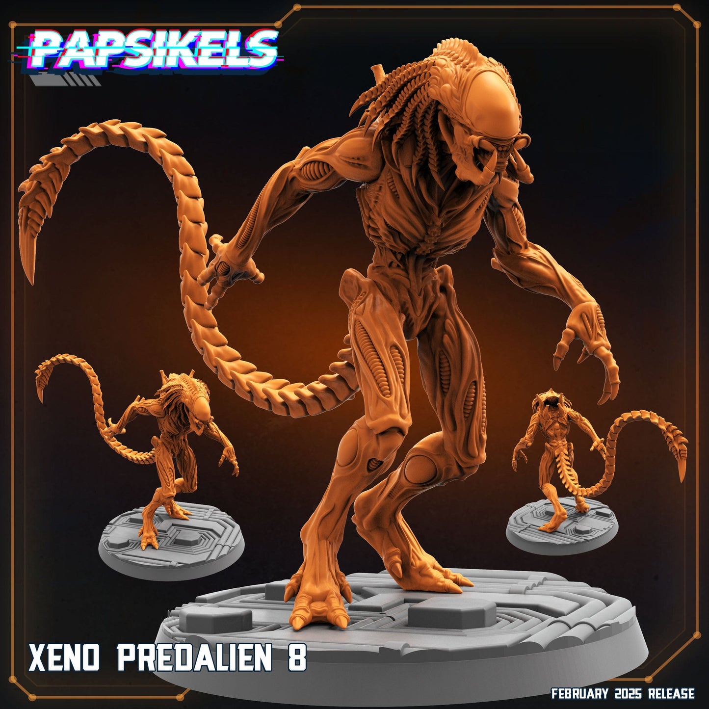 3D Printed Papsikels Xeno Predalien February 2025 Scifi 28mm 32mm - 3D Printing Boss