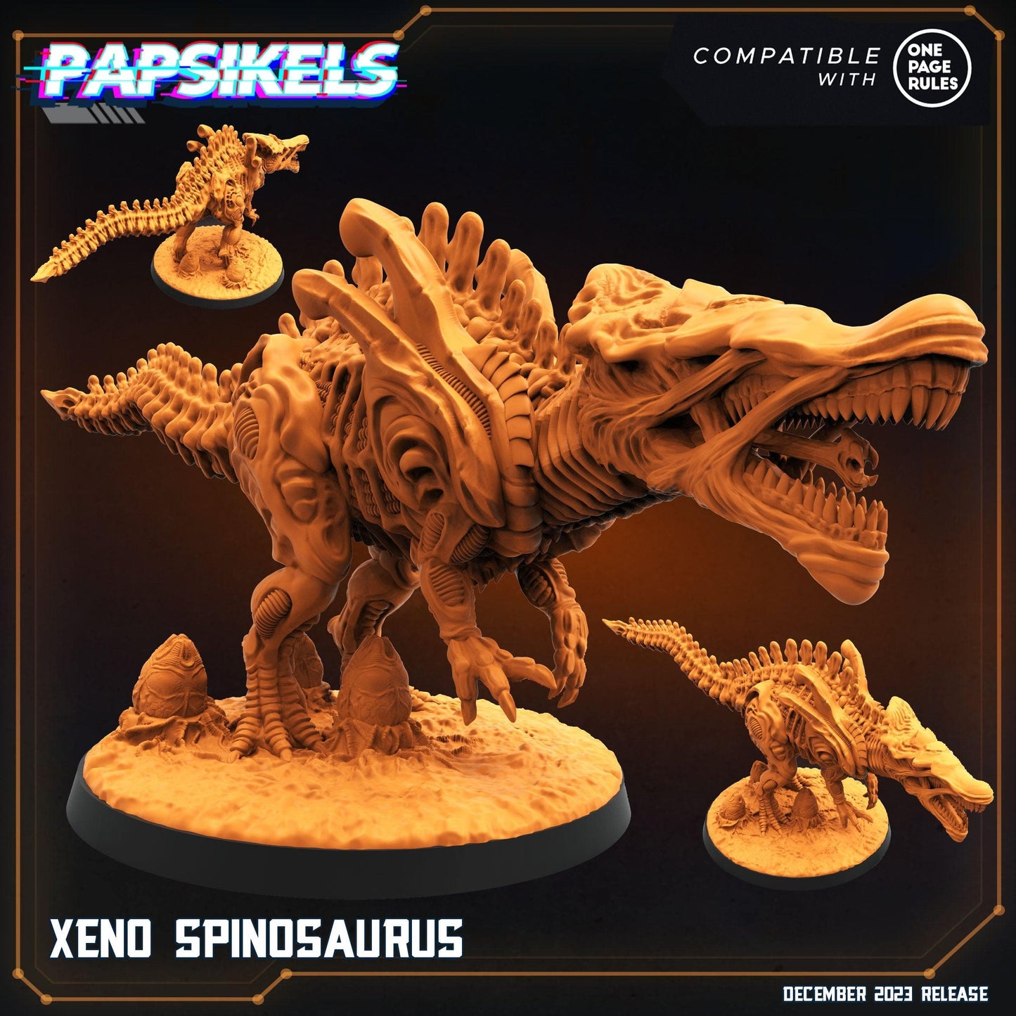 3D Printed Papsikels Xeno Spinosaurus 28mm 32mm - 3D Printing Boss