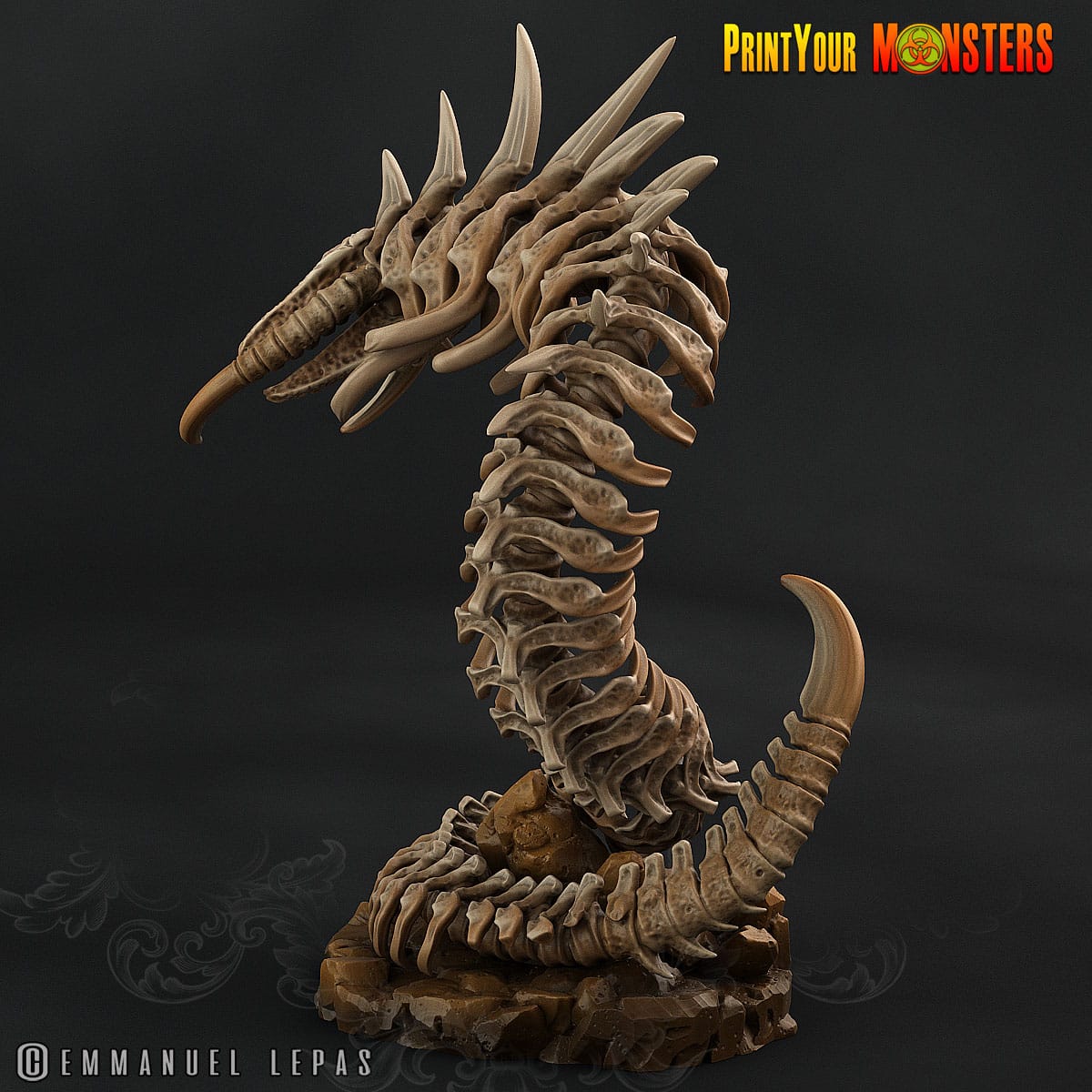 3D Printed Print Your Monster The Ancient Bones Pack - Giant Bones Serpent 28mm 32mm D&D - 3D Printing Boss