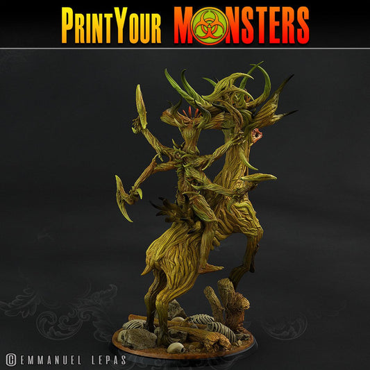 3D Printed Print Your Monsters Dark Tree Man Champion The Shadowcreep Wood Set 28mm - 32mm D&D Wargaming - 3D Printing Boss