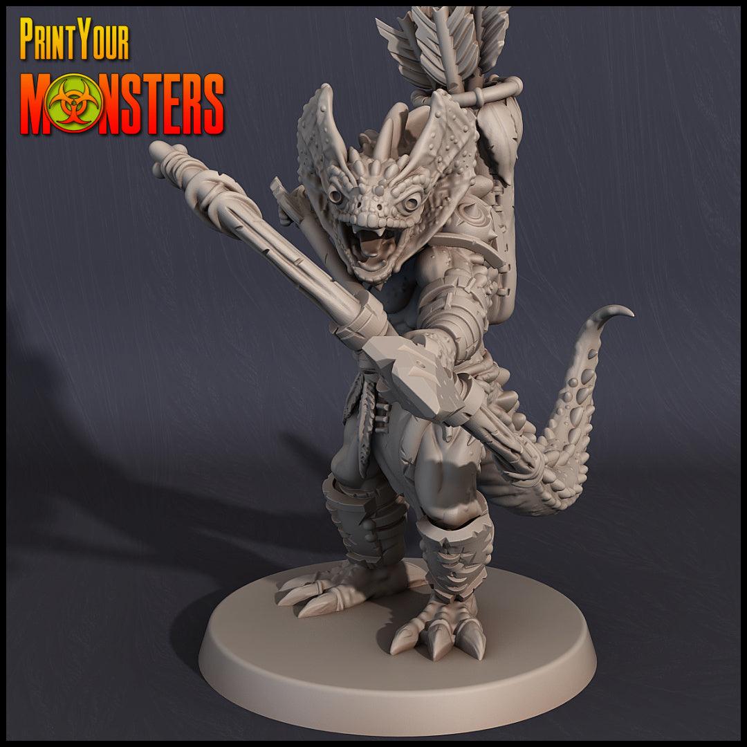 3D Printed Print Your Monsters Lizardmen Set 28mm - 32mm D&D Wargaming - 3D Printing Boss