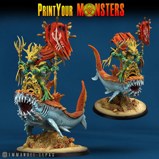 3D Printed Print Your Monsters Mutant Sharks The Searakin Domination Set 28mm - 32mm D&D Wargaming - 3D Printing Boss