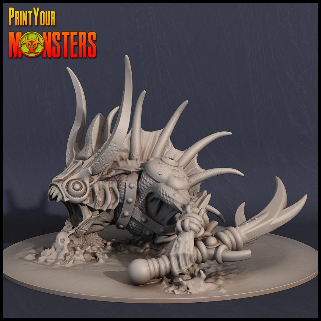 3D Printed Print your Monster Fishmen 28 32mm D&D - 3D Printing Boss