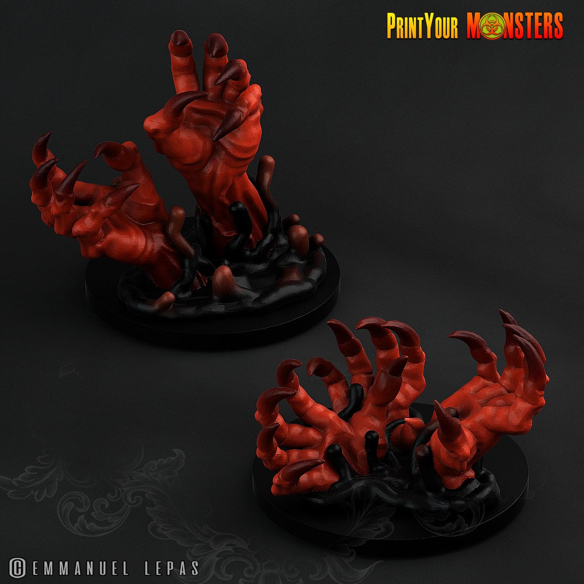 3D Printed Print your Monster The Abyssal Hand Horrors - Multiples Demonclaws 28mm 32mm D&D - 3D Printing Boss