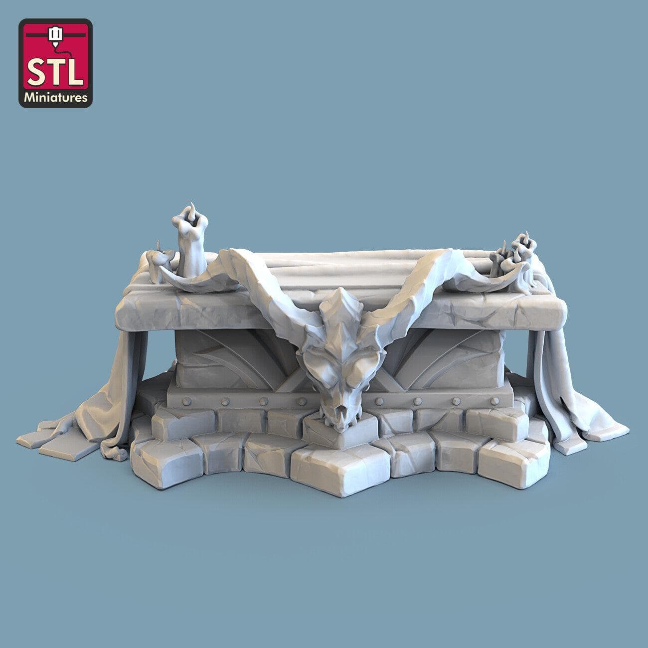 3D Printed STL Miniatures Altar of Sacrifice 28 - 32mm War Gaming D&D - 3D Printing Boss