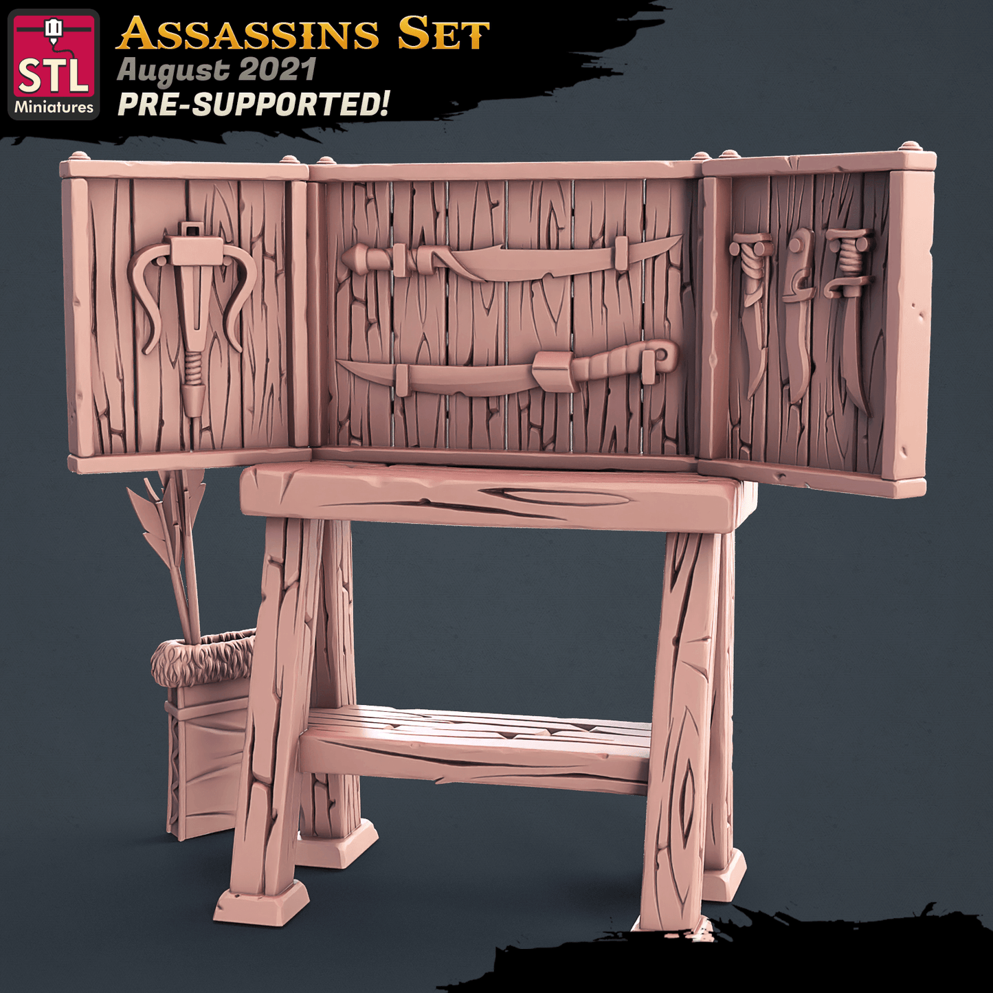 3D Printed STL Miniatures Assassins Set 28 - 32mm War Gaming D&D - 3D Printing Boss