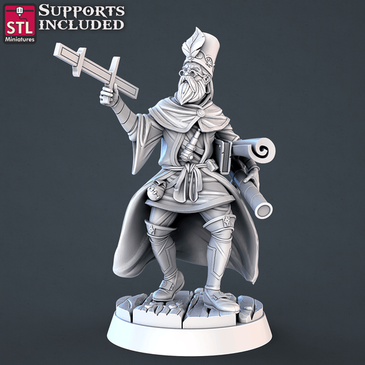 3D Printed STL Miniatures Astronomer Set 28mm - 32mm War Gaming D&D - 3D Printing Boss