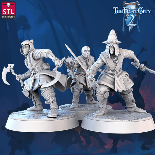 3D Printed STL Miniatures Cultist Set The Frost City 2 28 - 32mm War Gaming D&D - 3D Printing Boss