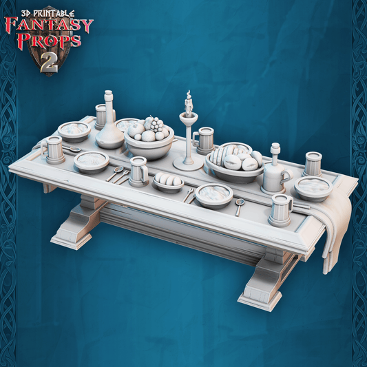 3D Printed STL Miniatures Fantasy Props 2 Tavern 28 - 32mm War Gaming D&D - 3D Printing Boss