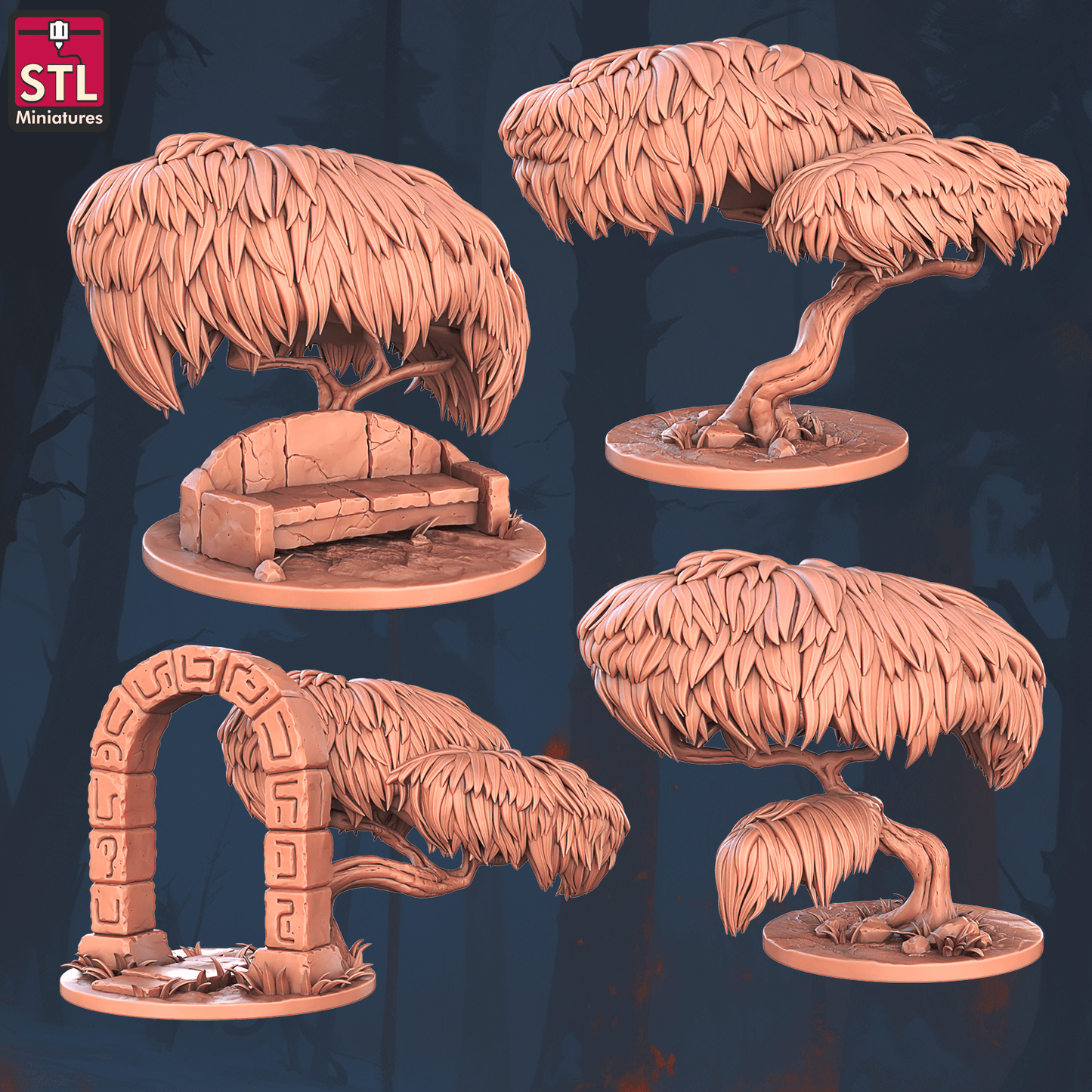 3D Printed STL Miniatures Floating Islands Set 28 - 32mm War Gaming D&D - 3D Printing Boss