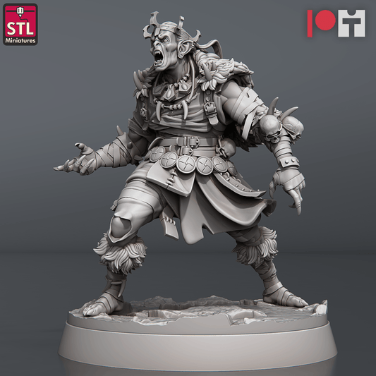 3D Printed STL Miniatures Ghoul King Set 28 - 32mm War Gaming D&D - 3D Printing Boss