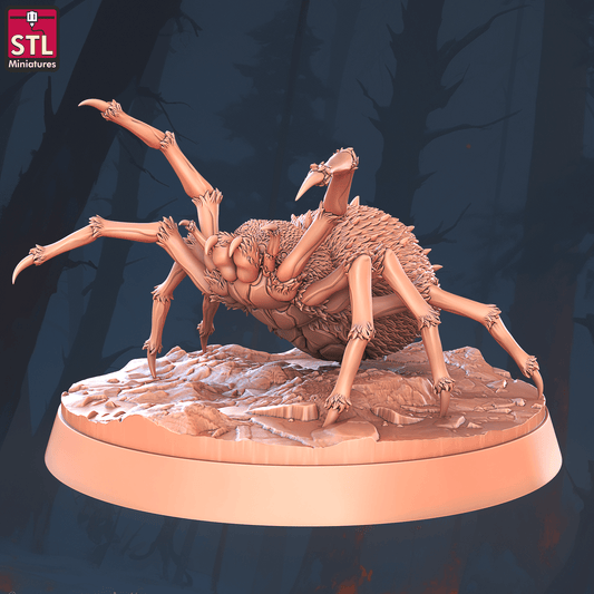 3D Printed STL Miniatures Giant Spiders Set 28 - 32mm War Gaming D&D - 3D Printing Boss