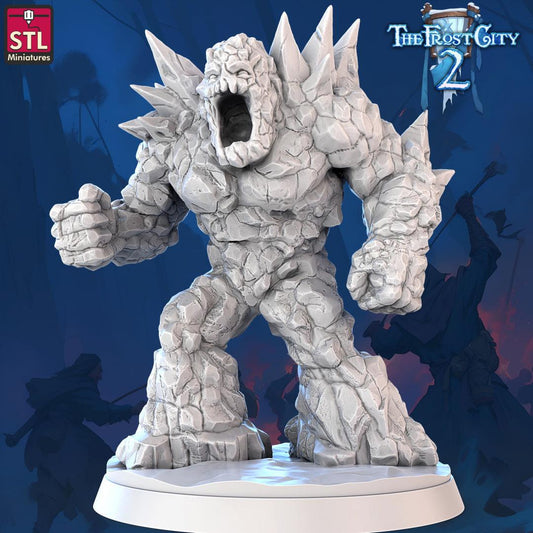 3D Printed STL Miniatures Granite Golems The Frost City 2 28 - 32mm War Gaming D&D - 3D Printing Boss