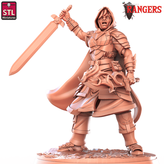 3D Printed STL Miniatures Human Female Ranger A Rangers 28 - 32mm War Gaming D&D - 3D Printing Boss