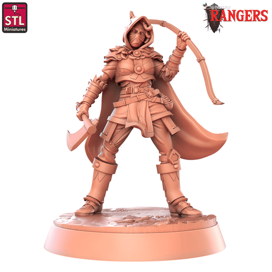 3D Printed STL Miniatures Human Female Ranger B Rangers 28 - 32mm War Gaming D&D - 3D Printing Boss