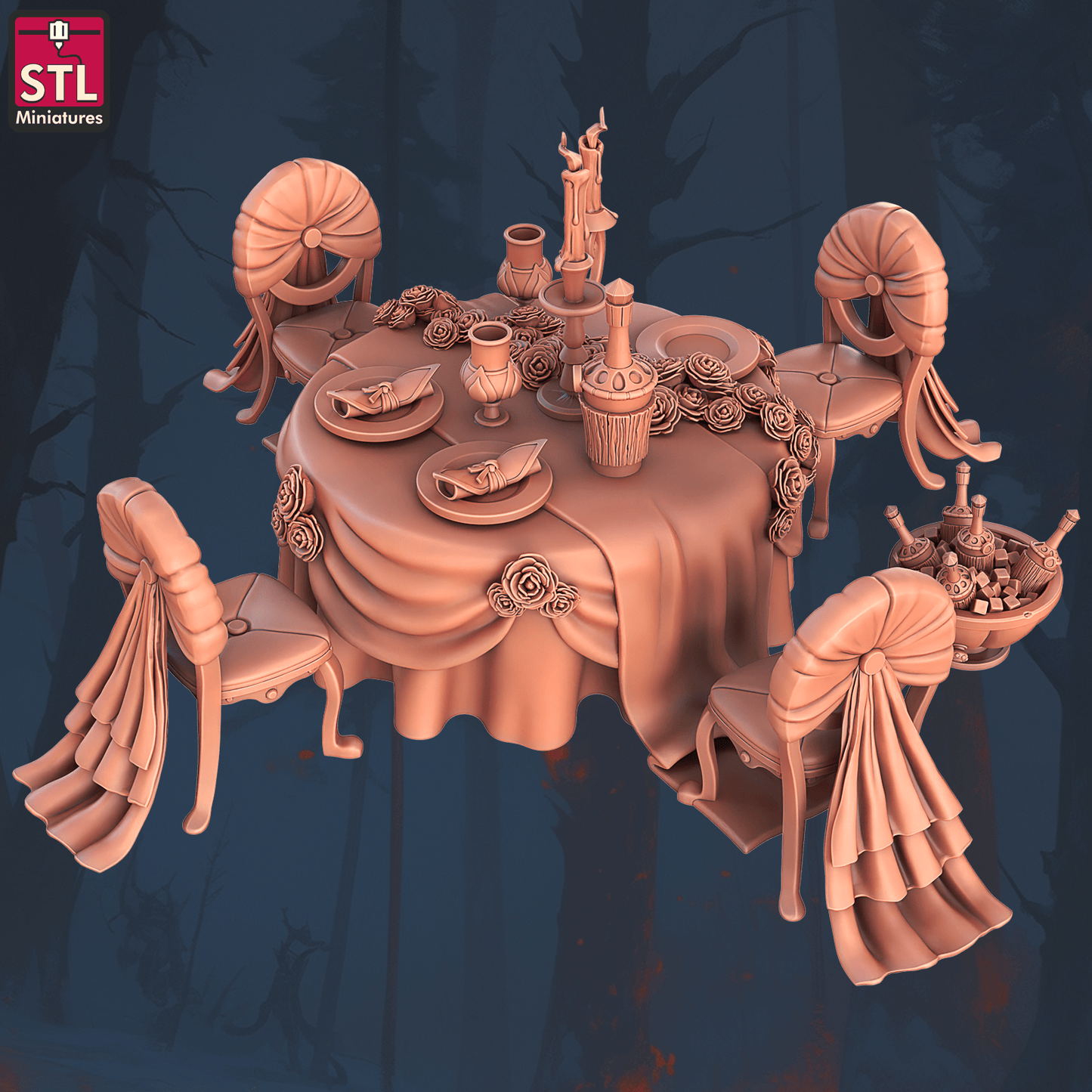 3D Printed STL Miniatures Masquerade Vetenian Carnival Set 28 - 32mm War Gaming D&D - 3D Printing Boss