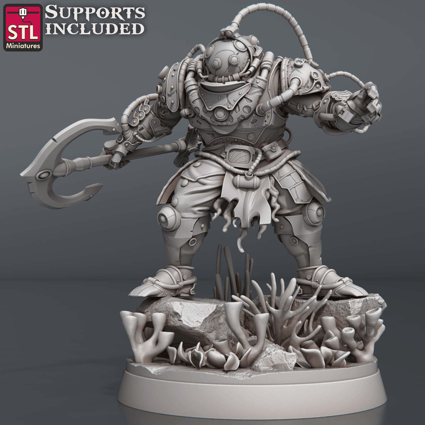3D Printed STL Miniatures NeverDawn Dark Waters Set 28 - 32mm War Gaming D&D - 3D Printing Boss