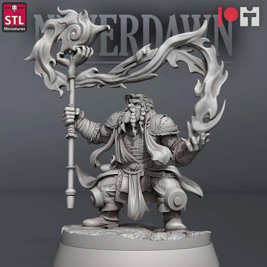 3D Printed STL Miniatures NeverDawn Pyromancers Set 28 - 32mm War Gaming D&D - 3D Printing Boss