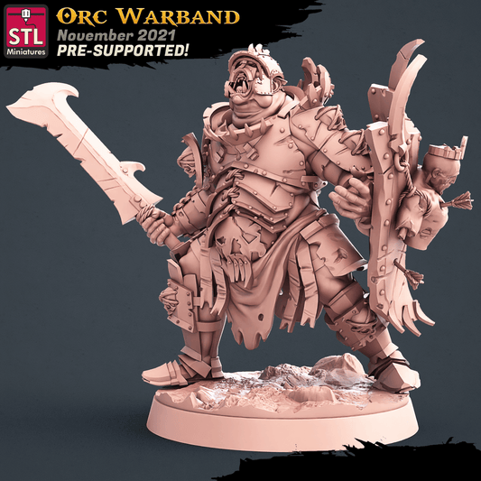 3D Printed STL Miniatures Orc Warband Set 28 - 32mm War Gaming D&D - 3D Printing Boss
