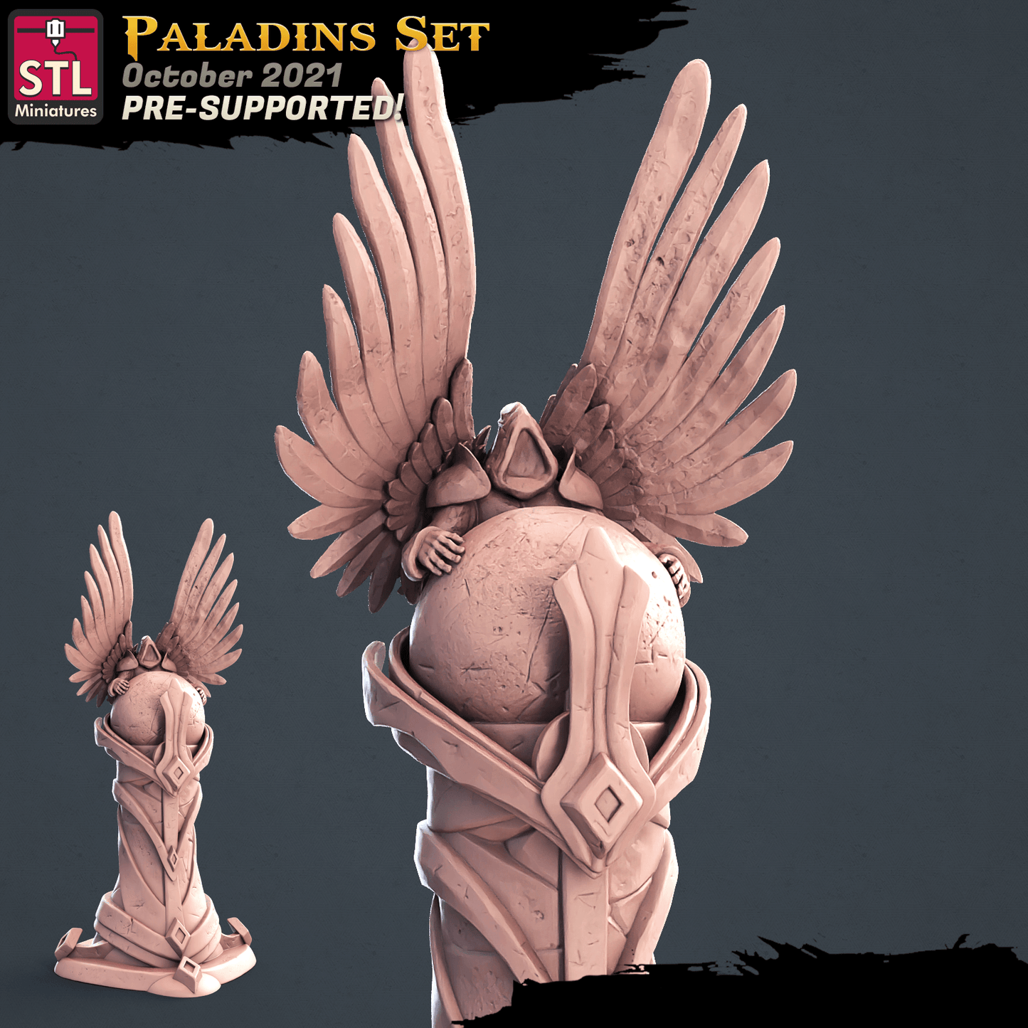 3D Printed STL Miniatures Paladin Set 28 - 32mm War Gaming D&D - 3D Printing Boss