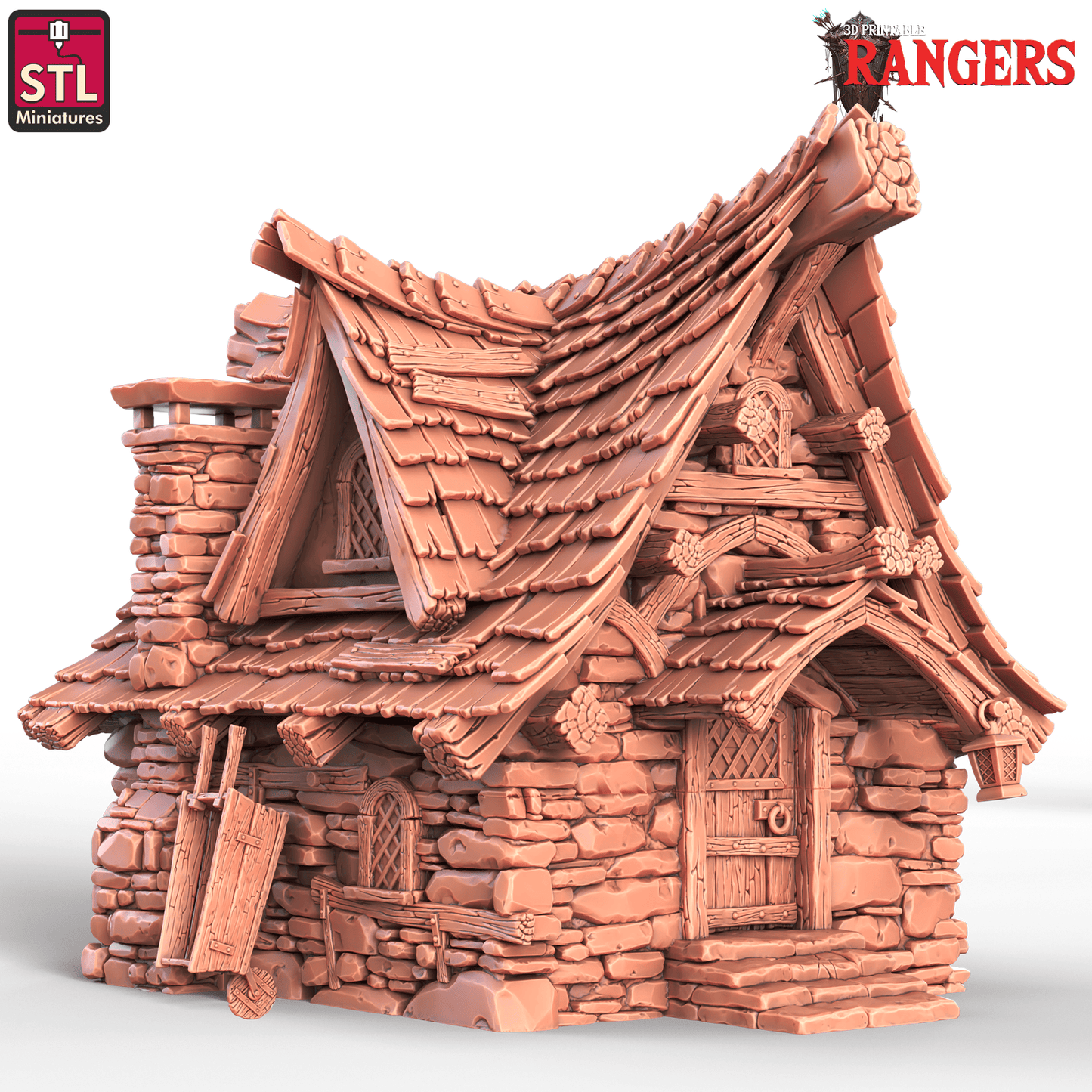 3D Printed STL Miniatures Rangers Small House Set Rangers 28 - 32mm War Gaming D&D - 3D Printing Boss