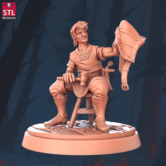 3D Printed STL Miniatures Saddlemaker Set 28 - 32mm War Gaming D&D - 3D Printing Boss