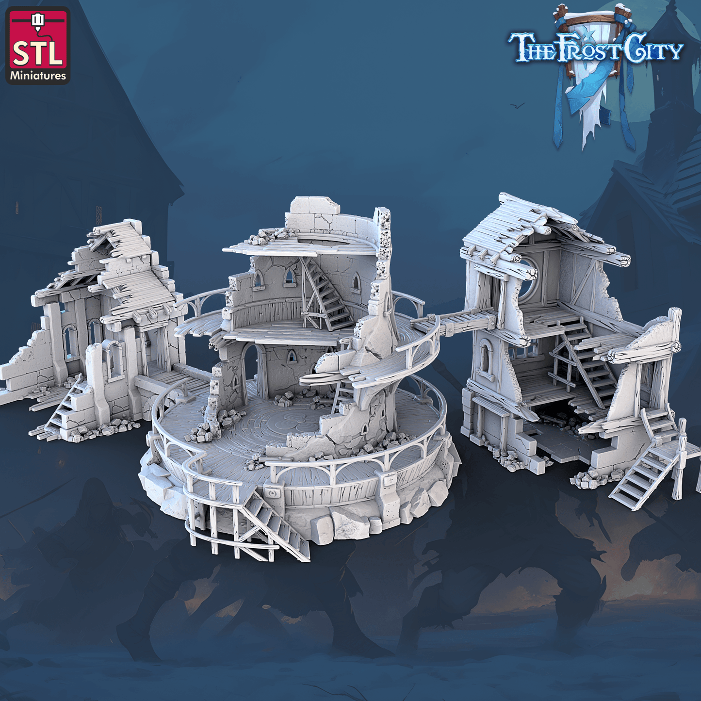 3D Printed STL Miniatures Silent Tower The Frost City 28 - 32mm War Gaming D&D - 3D Printing Boss