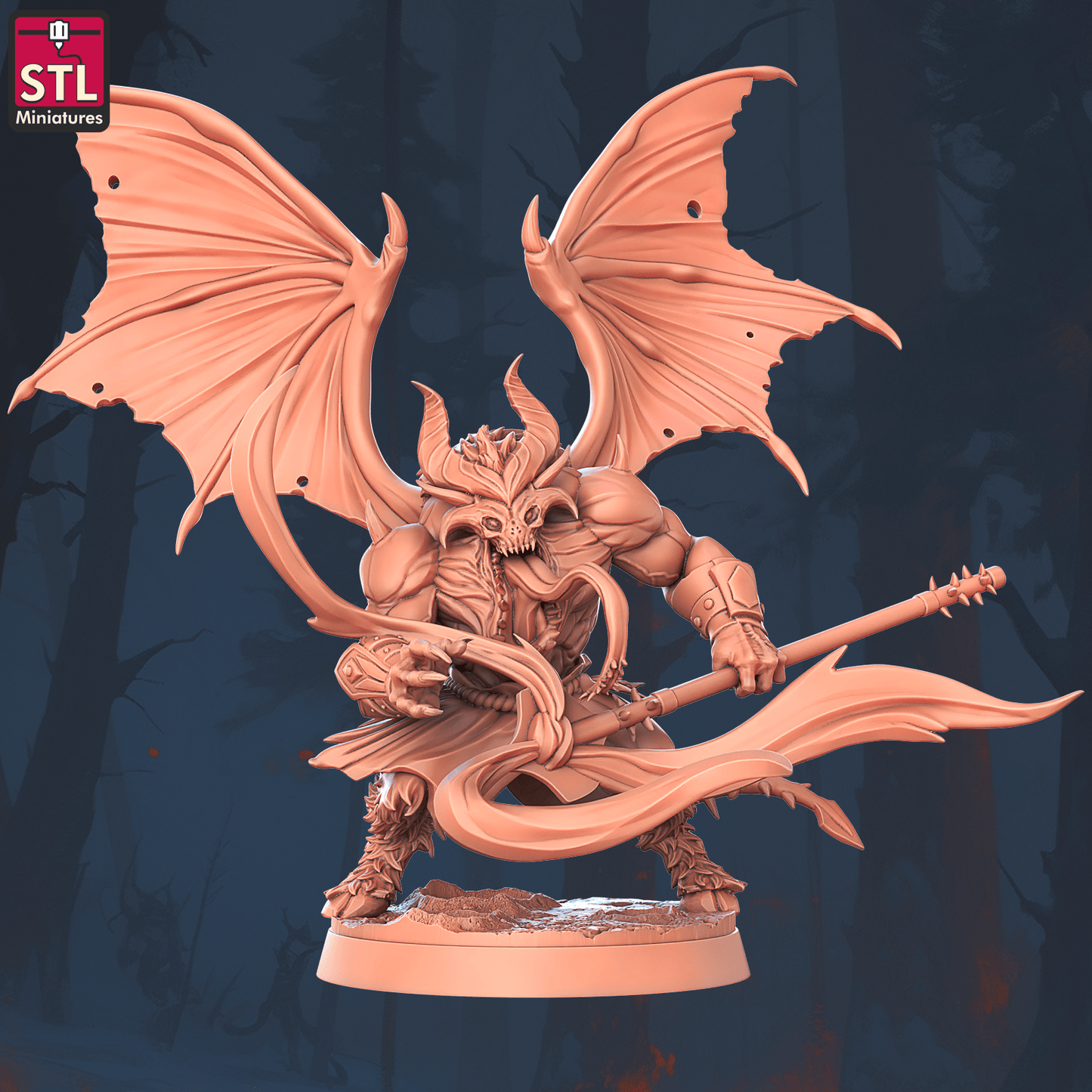 3D Printed STL Miniatures Terror Wing 28 - 32mm War Gaming D&D - 3D Printing Boss