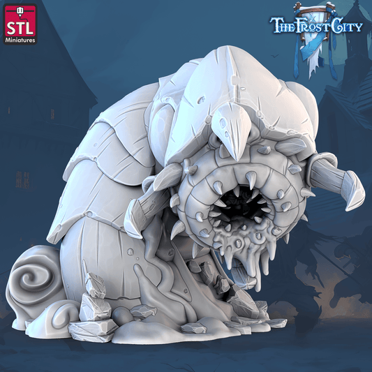 3D Printed STL Miniatures The Frost City Giants Worms 28 - 32mm War Gaming D&D - 3D Printing Boss