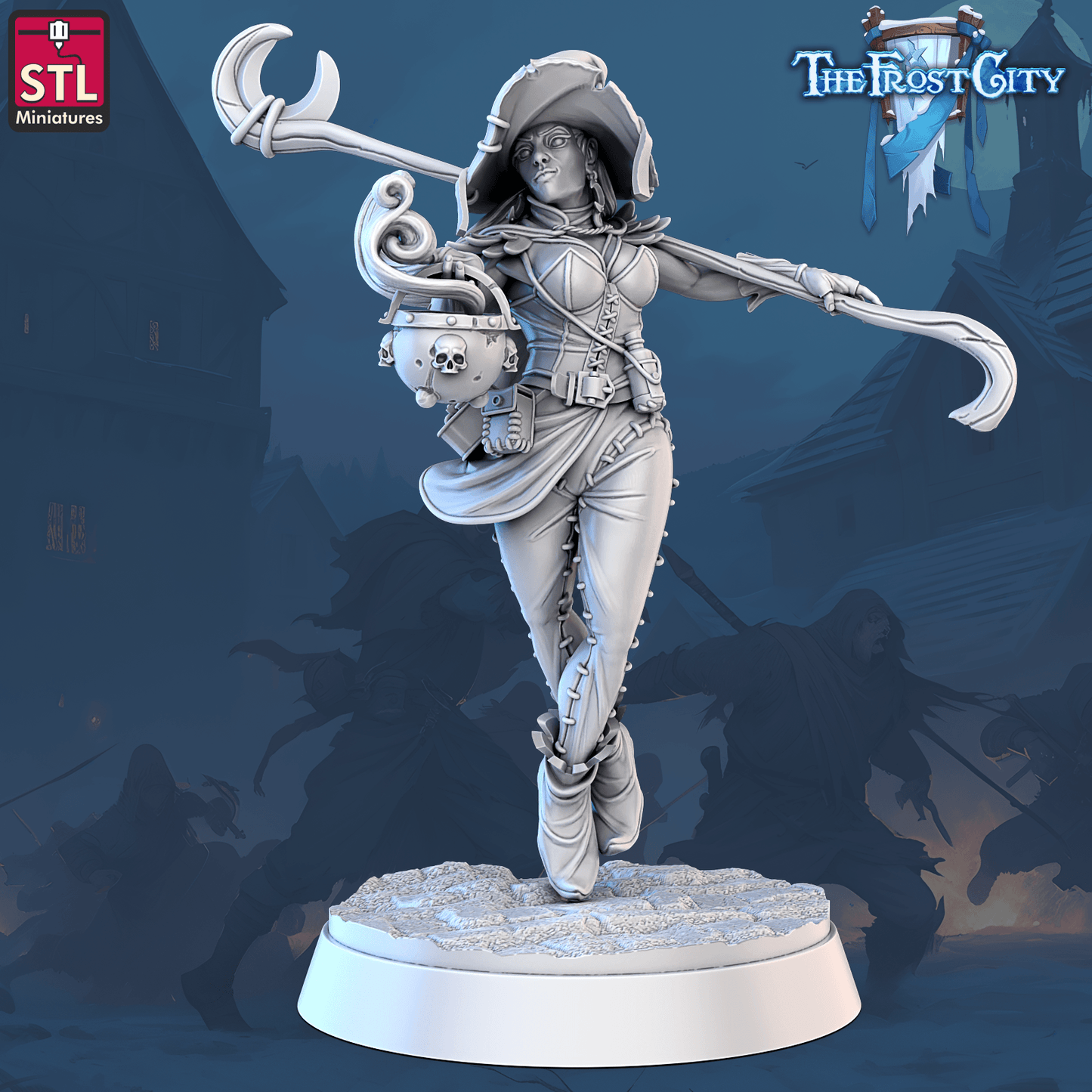 3D Printed STL Miniatures The Frost City Mages 28 - 32mm War Gaming D&D - 3D Printing Boss