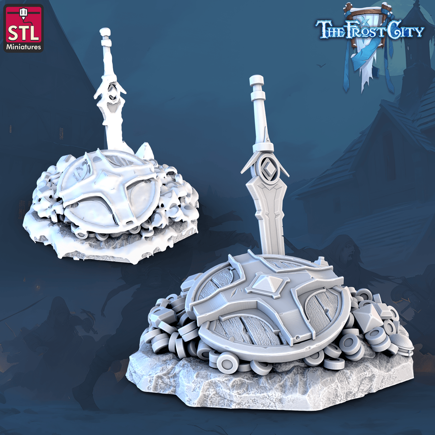 3D Printed STL Miniatures The Frost City Treasure Tokens 28 - 32mm War Gaming D&D - 3D Printing Boss