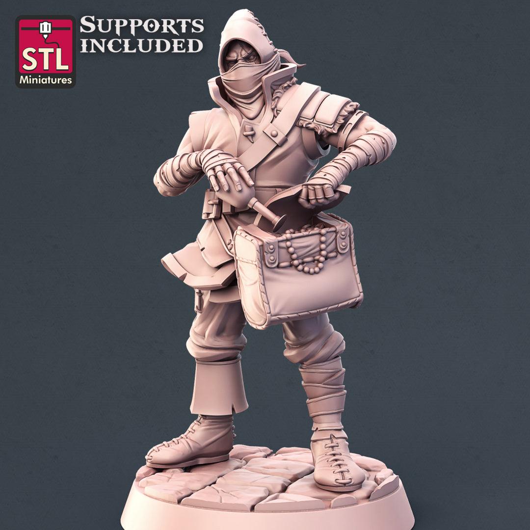 3D Printed STL Miniatures Thieves Set 28 - 32mm War Gaming D&D - 3D Printing Boss