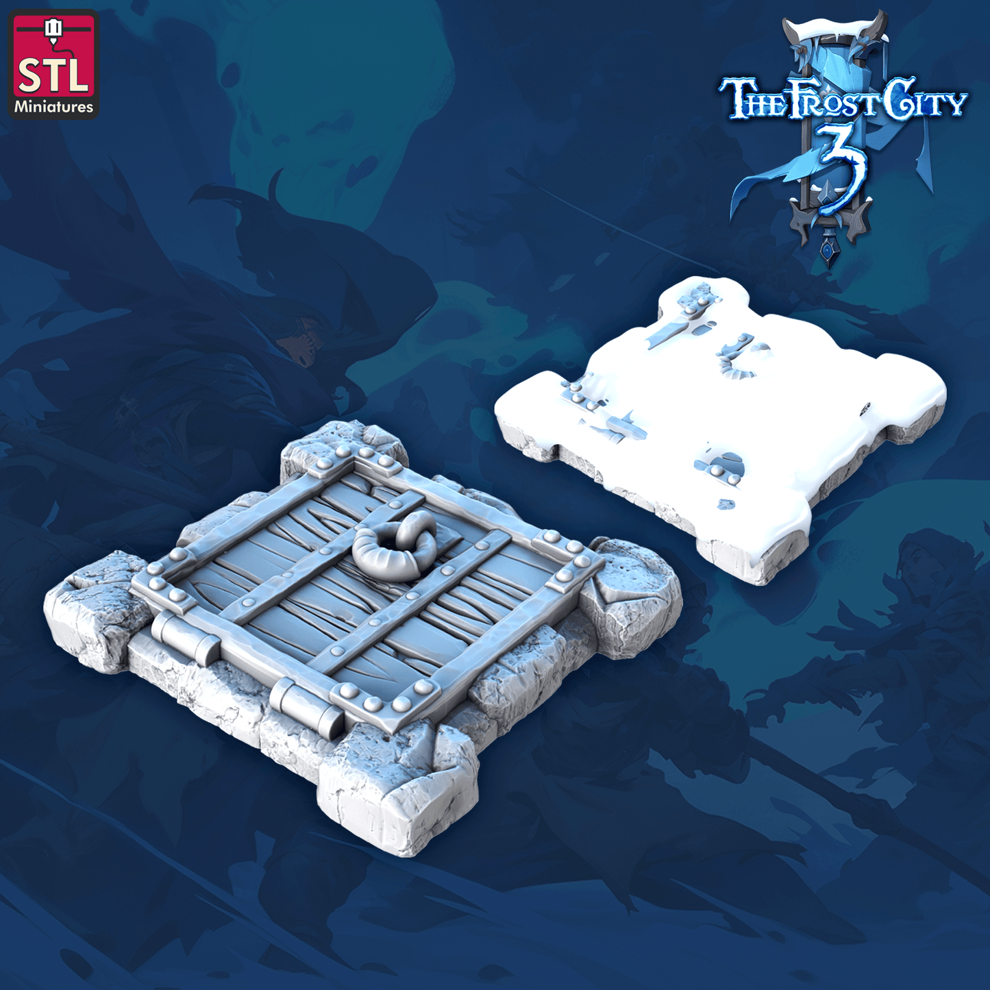 3D Printed STL Miniatures Trapdoor Core Props The Frost City 3 28 - 32mm War Gaming D&D - 3D Printing Boss
