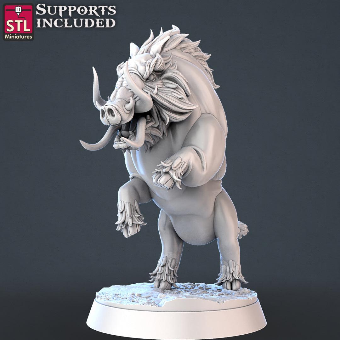 3D Printed STL Miniatures Wild Boars | 28 - 32mm War Gaming D&D - 3D Printing Boss