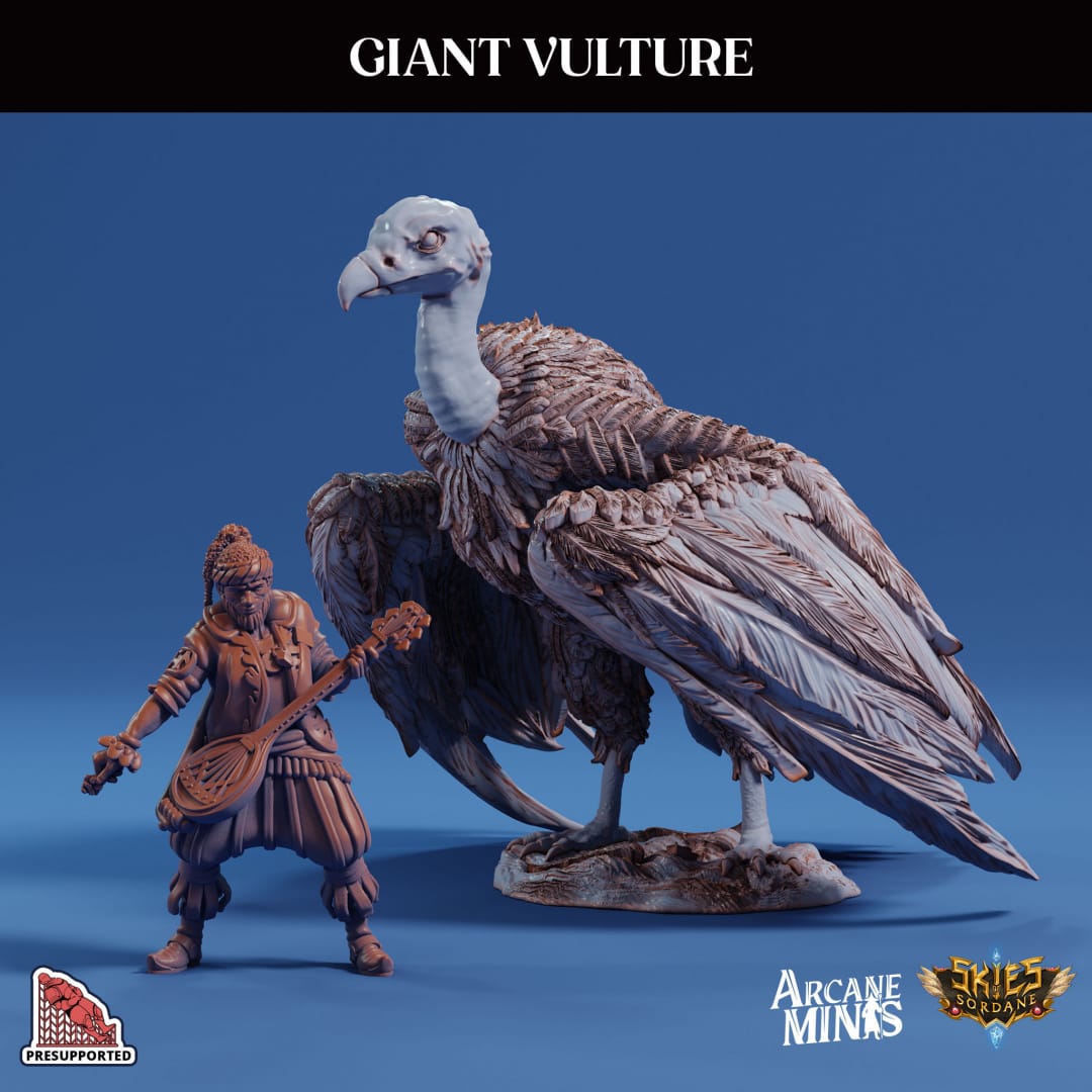 3D Printed Sordane Publishing Arcane Minis Giant Vulture Cult of Umiera 28 32mm D&D - 3D Printing Boss