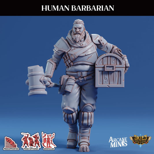 3D Printed Sordane Publishing Arcane Minis Human Barbarian Scrapper Pirates Set 28 32mm D&D - 3D Printing Boss
