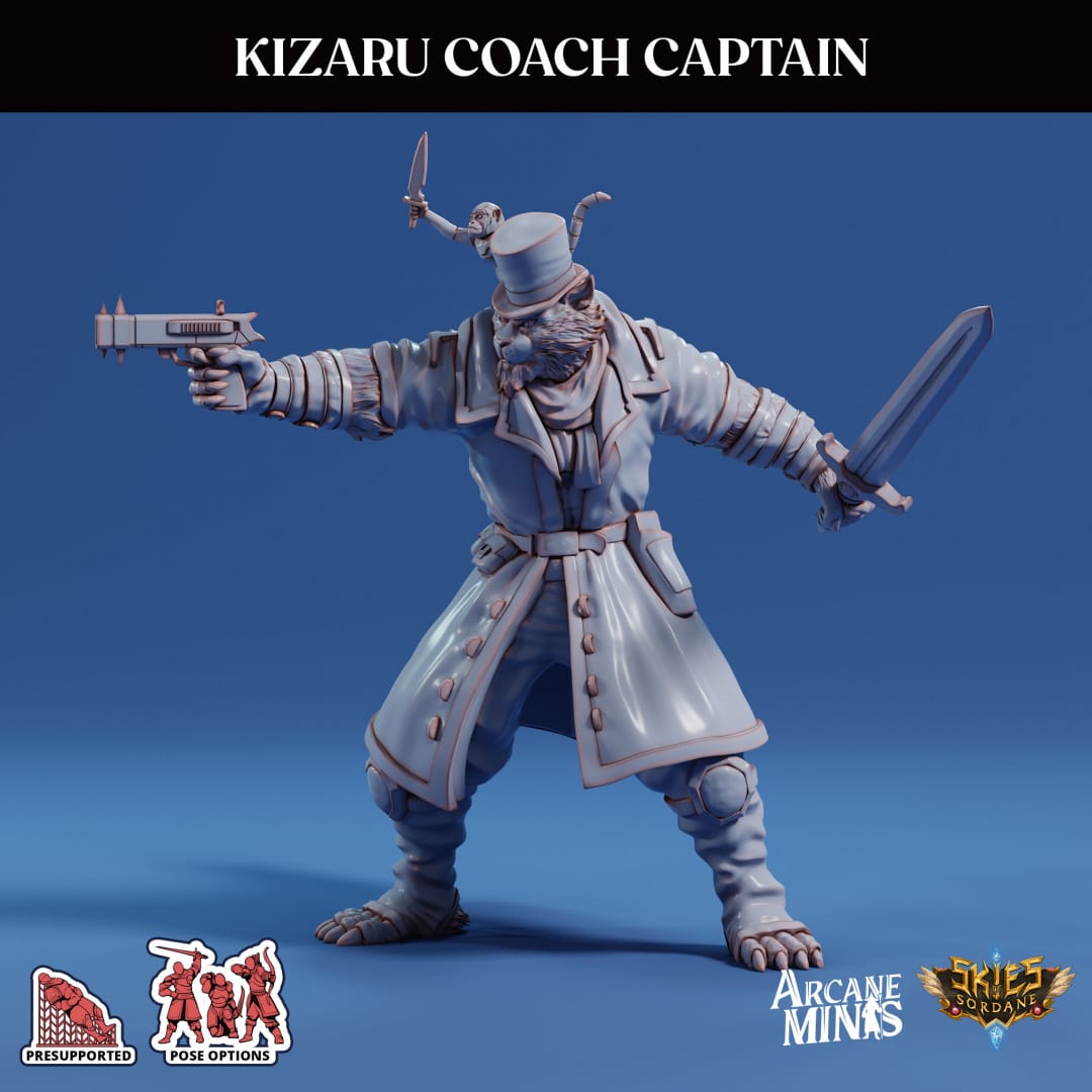 3D Printed Sordane Publishing Arcane Minis Kizaru Coach Captain Cult of Umiera 28 32mm D&D - 3D Printing Boss